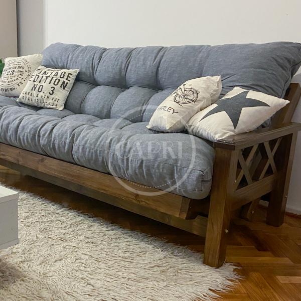 Aparentemente Psicológico Atajos Futon Tranquera 3 cuerpos - Lino Lustre Lino - Muebles Estilo Campo -  Amoblamientos Capri